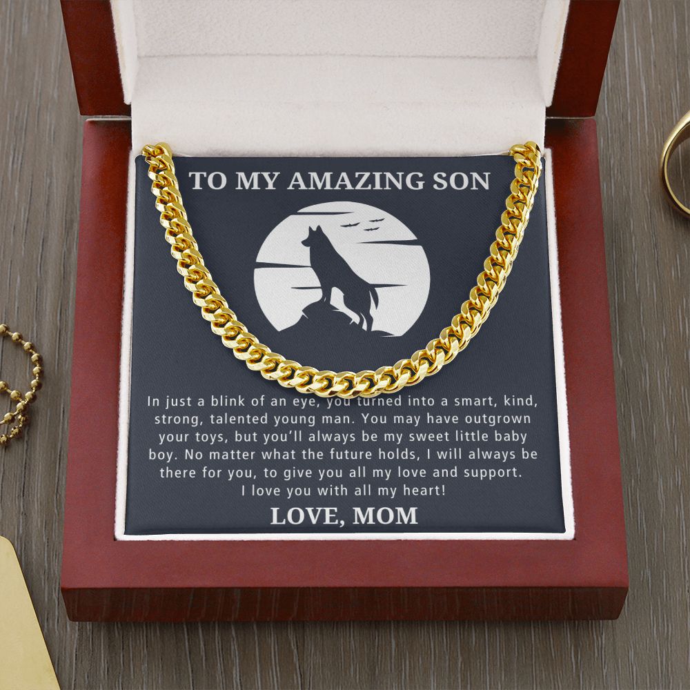 All My Love And Support - Length Adjustable Cuban Link Chain For Son