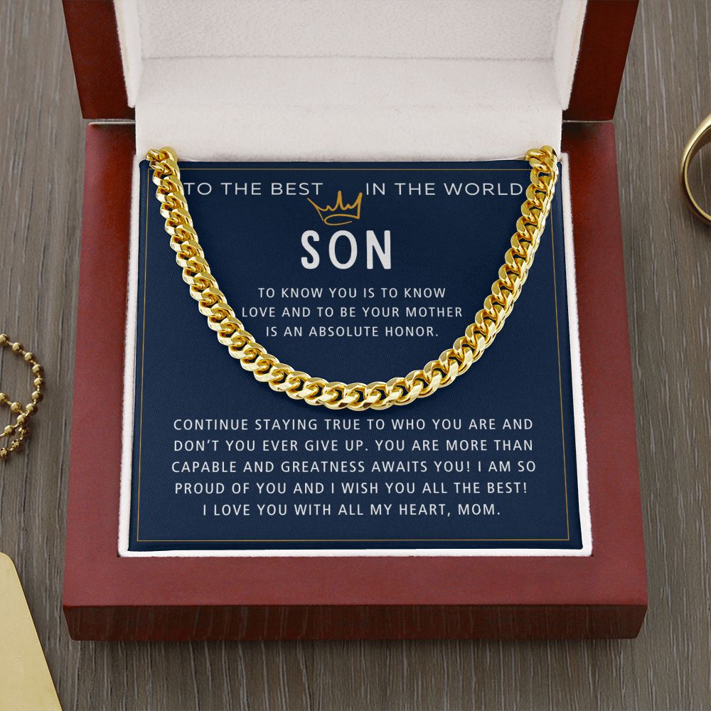 Stay True To Who You Are - Length Adjustable Cuban Link Chain For Son