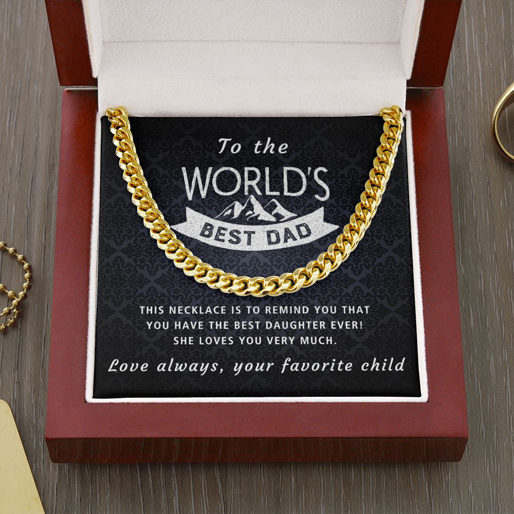 Best Daughter Ever - Length Adjustable Cuban Link Chain For Dad