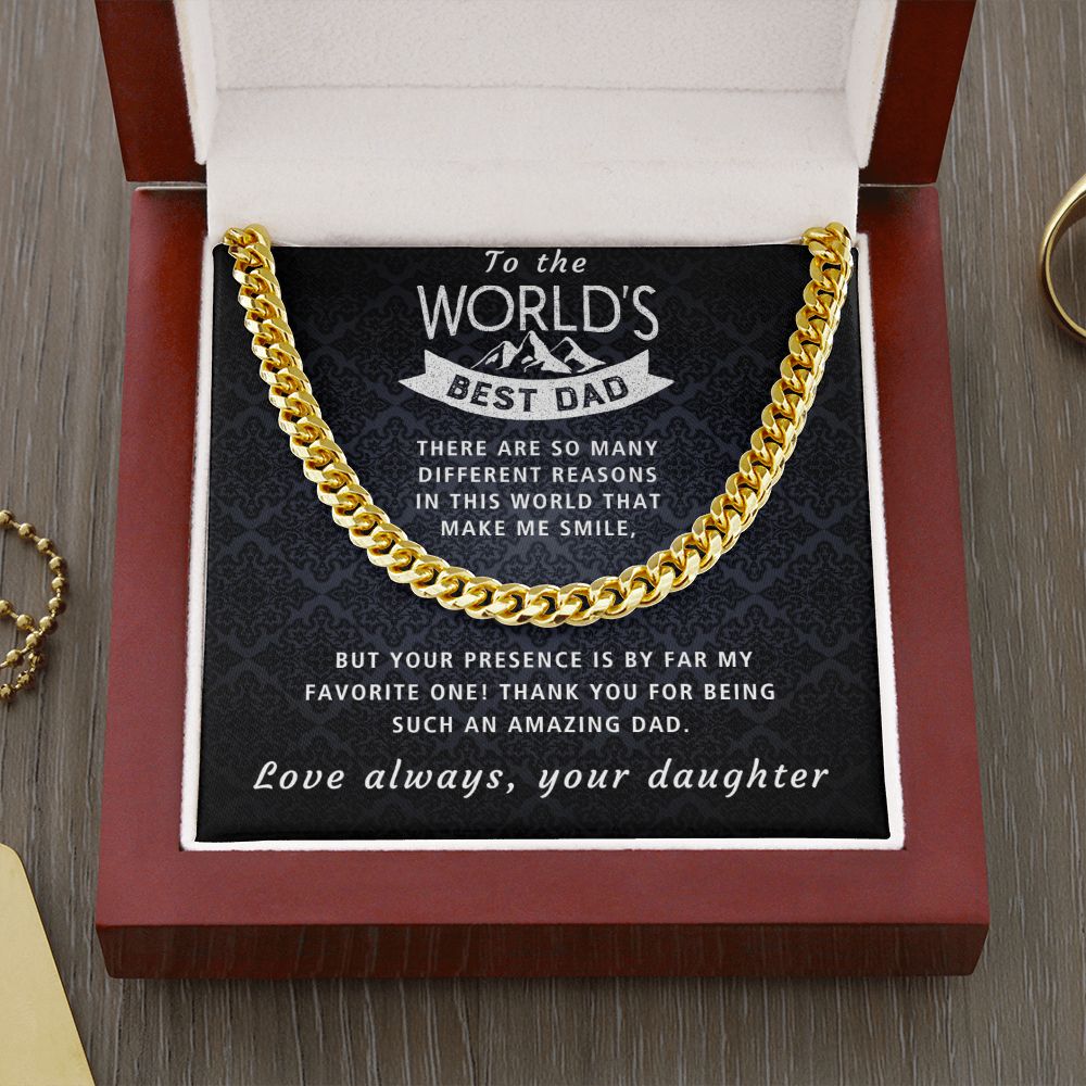 You Make Me Smile - Length Adjustable Cuban Link Chain For Dad