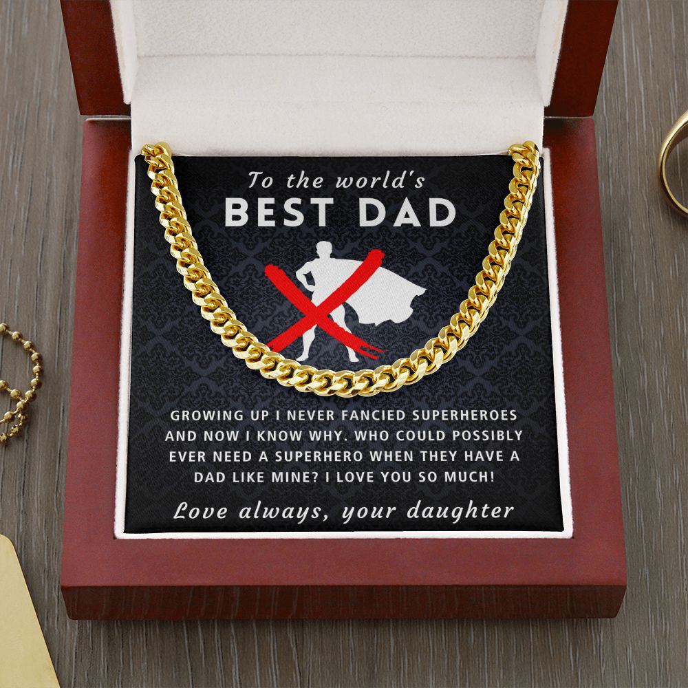 A Dad Like Mine - Length Adjustable Cuban Link Chain For Dad