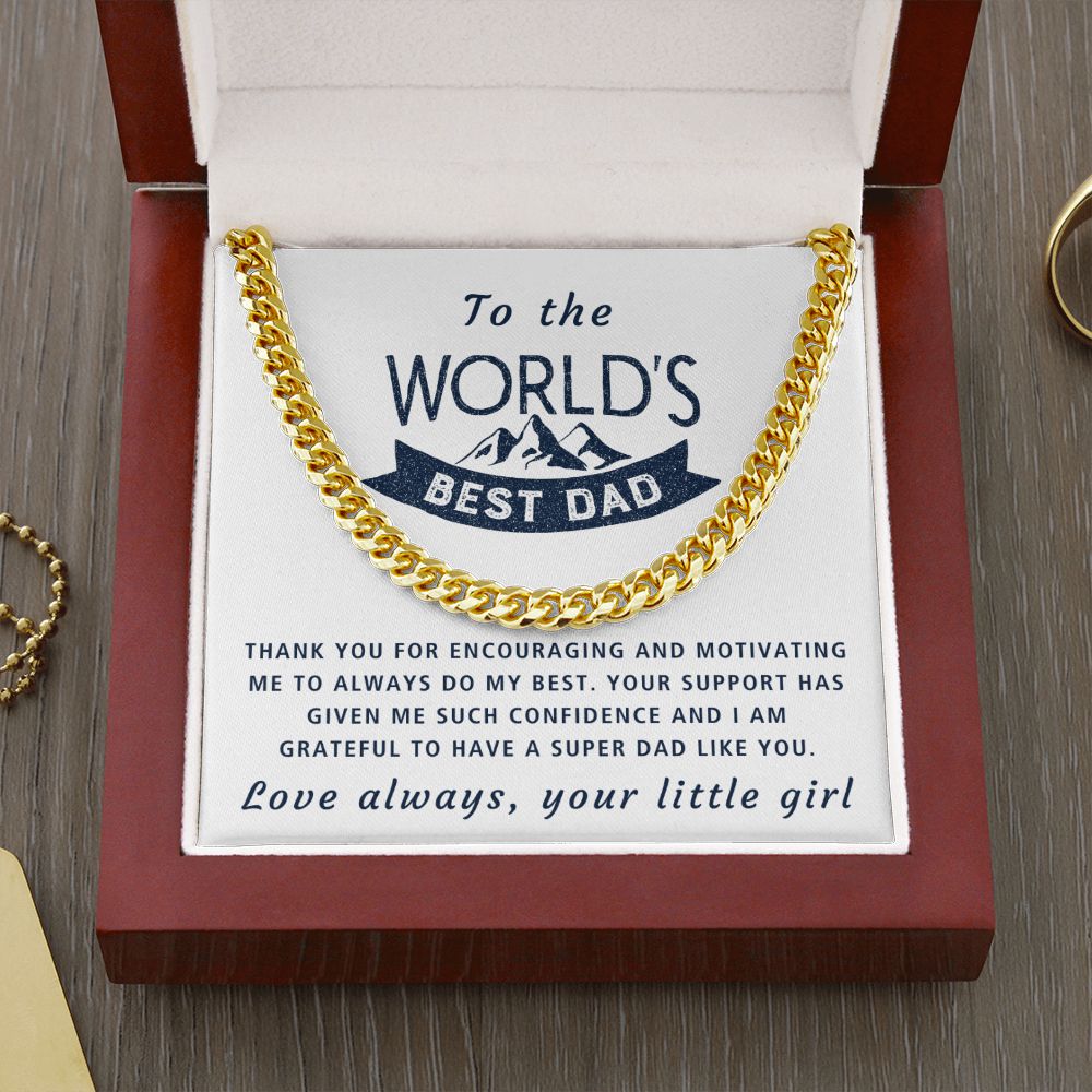 A Super Dad Like You - Length Adjustable Cuban Link Chain For Dad