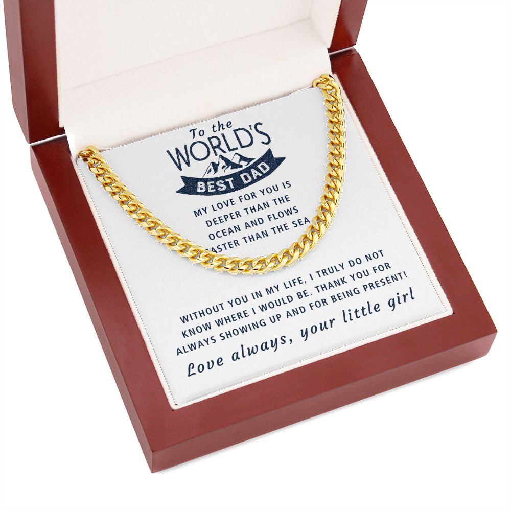 My Love For You - Length Adjustable Cuban Link Chain For Dad