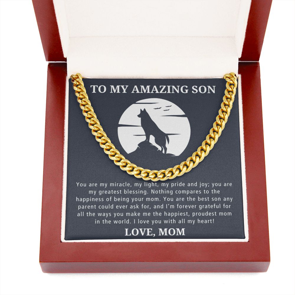 My Miracle - Length Adjustable Cuban Link Chain For Son