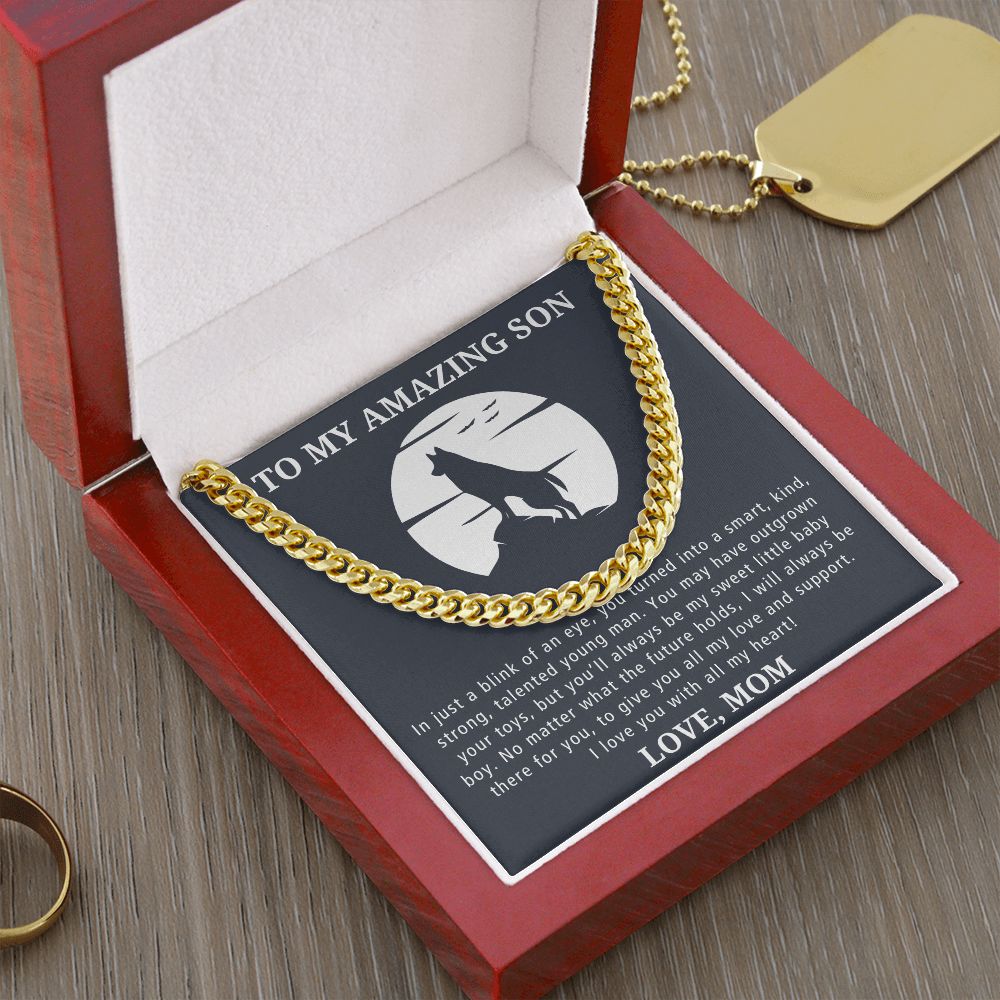 All My Love And Support - Length Adjustable Cuban Link Chain For Son