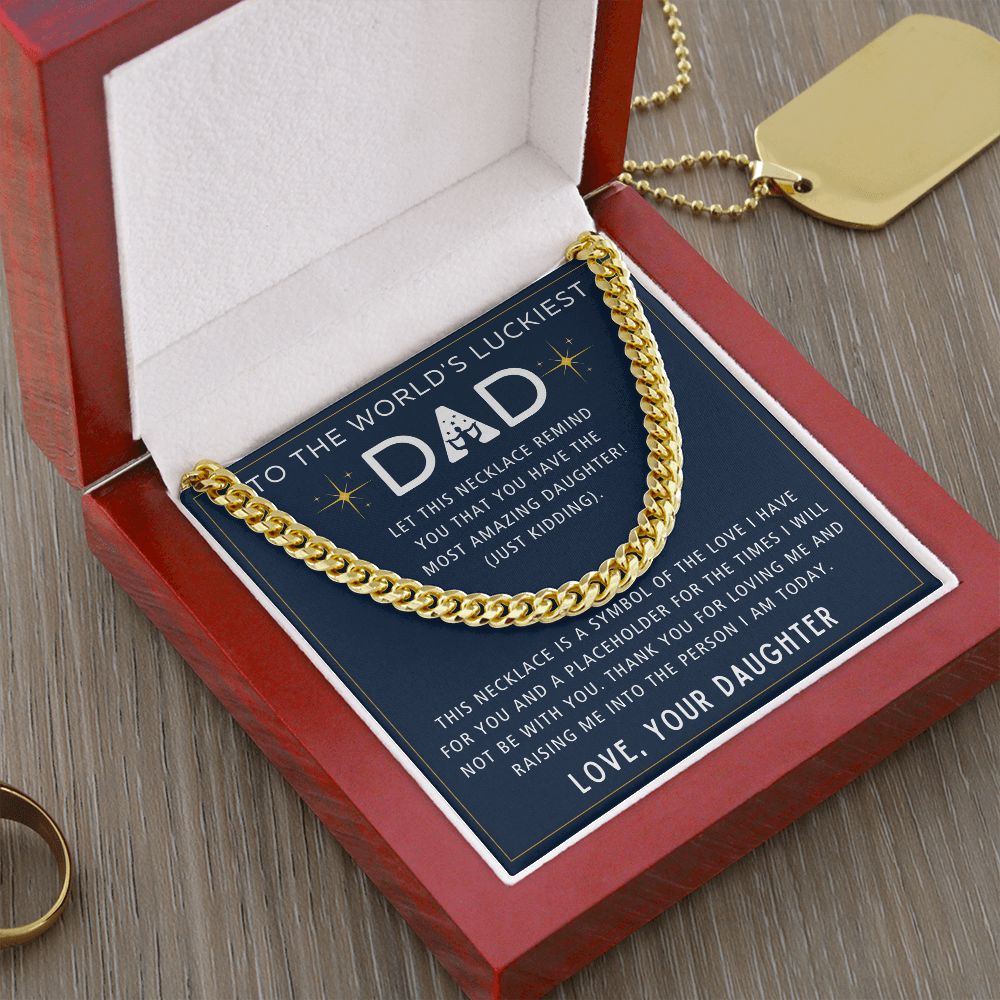 Symbol Of Love - Length Adjustable Cuban Link Chain For Dad