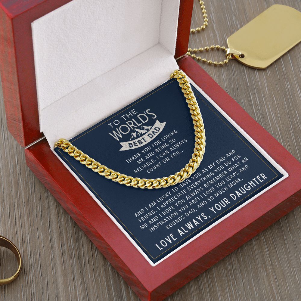 Leaps And Bounds And So Much More - Length Adjustable Cuban Link Chain For Dad