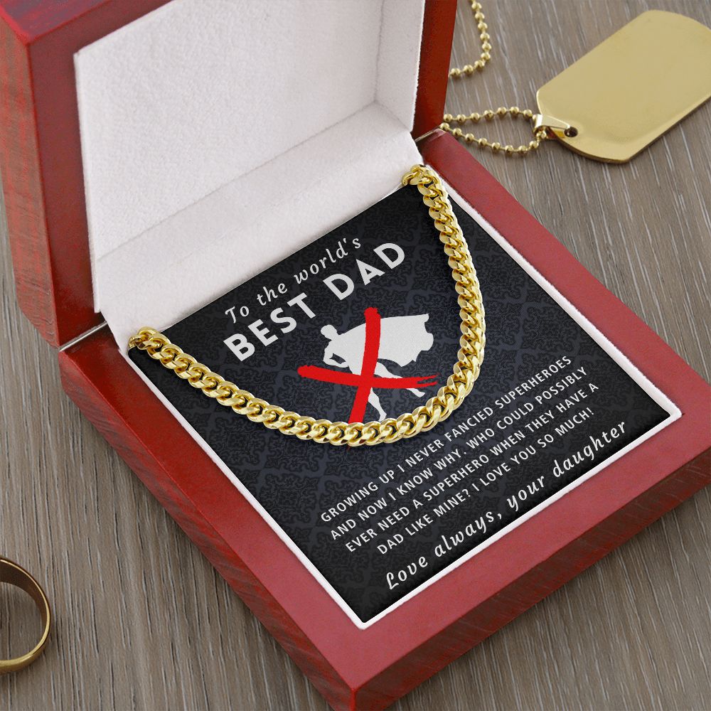 A Dad Like Mine - Length Adjustable Cuban Link Chain For Dad