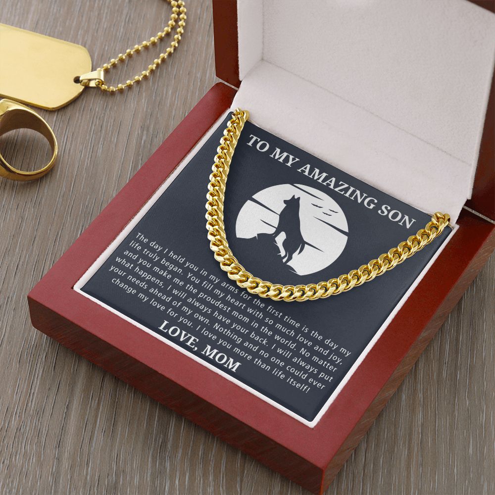 The Day My Life Truly Began - Length Adjustable Cuban Link Chain For Son