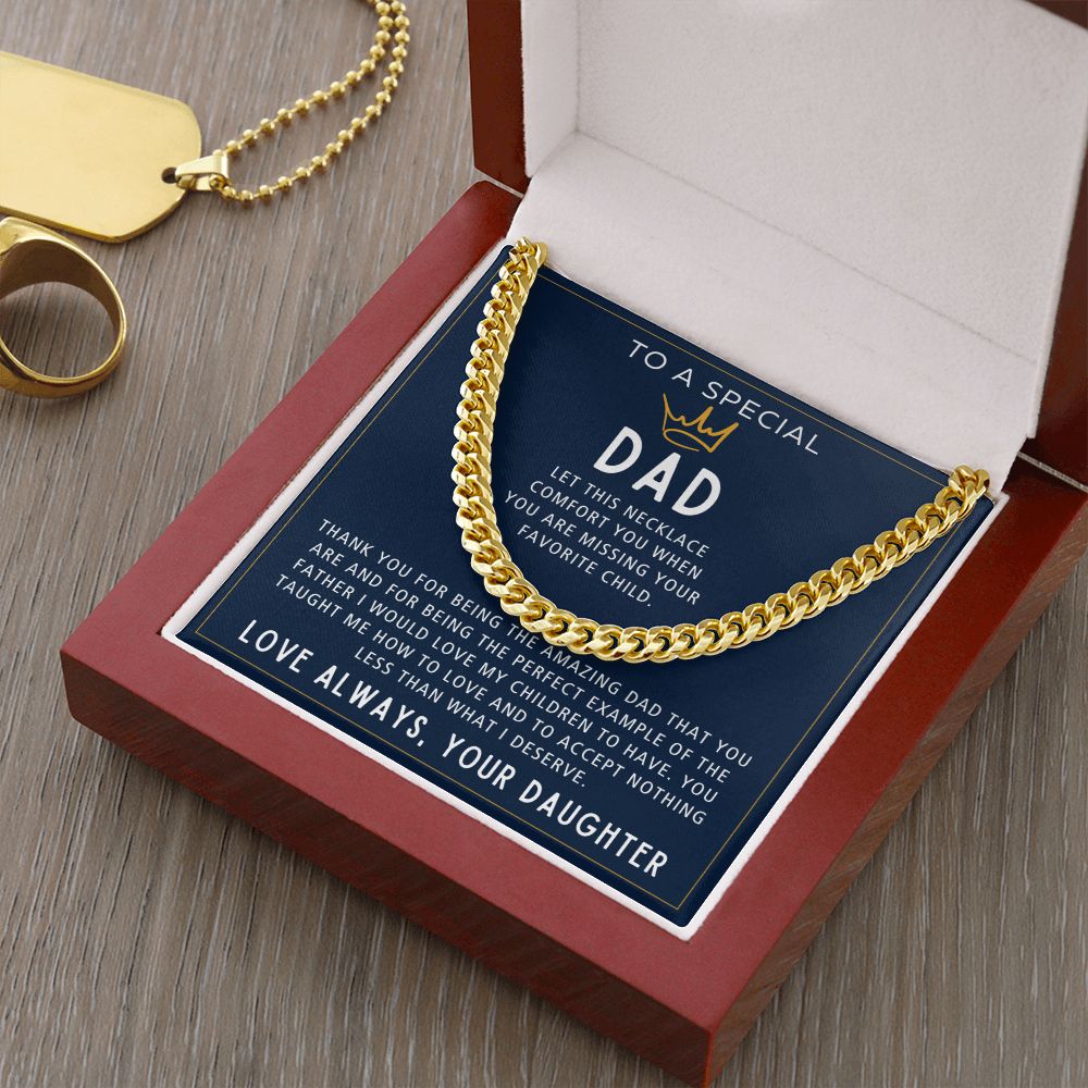 When You Are Missing Your Favorite Child - Length Adjustable Cuban Link Chain For Dad