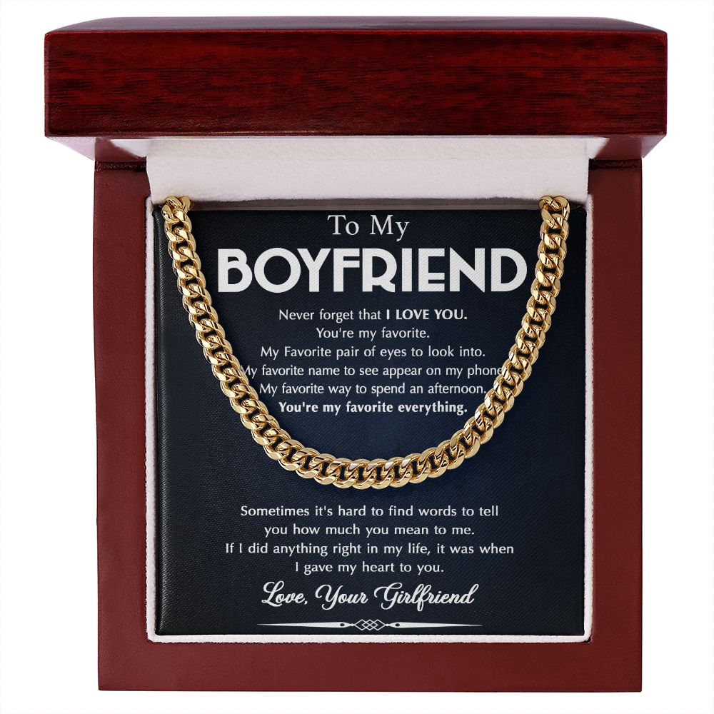 You're My Favorite - Length Adjustable Cuban Link Chain For Boyfriend
