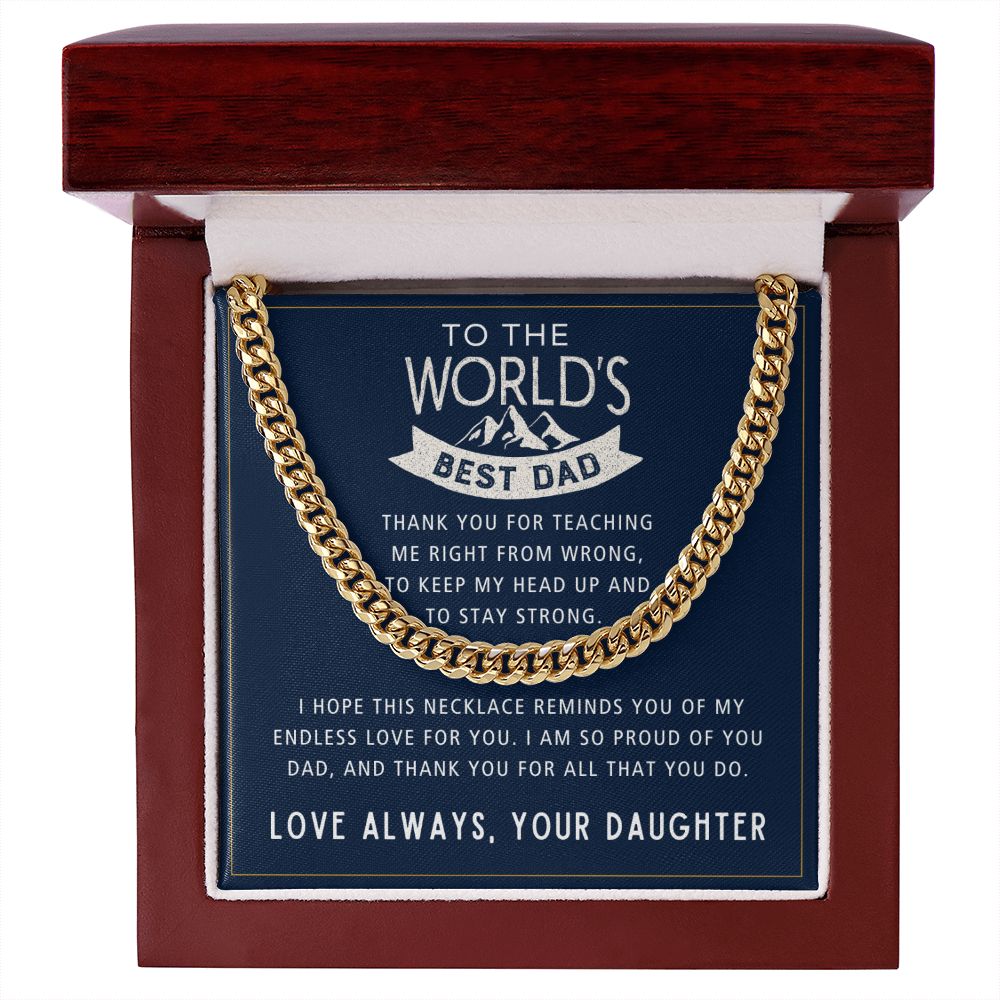 For All That You Do - Length Adjustable Cuban Link Chain For Dad