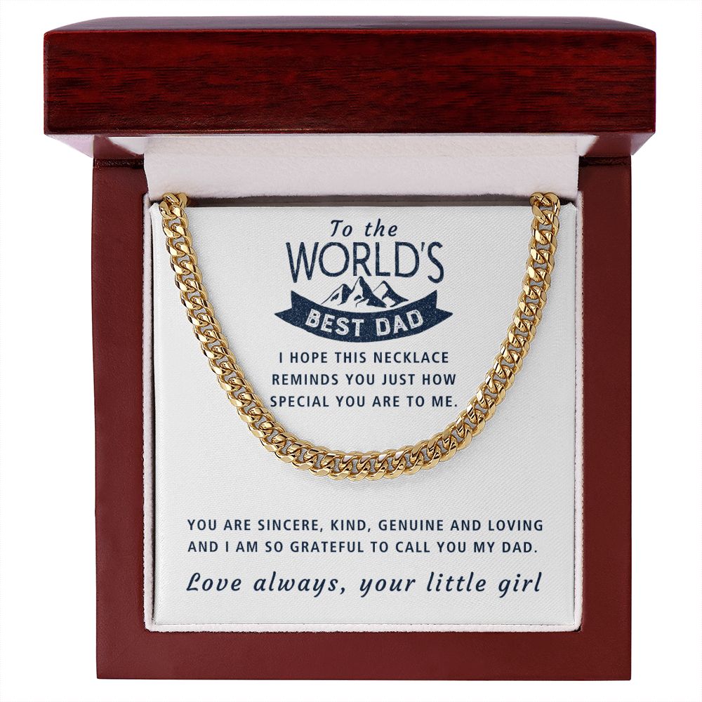 Grateful To Call You Dad - Length Adjustable Cuban Link Chain For Dad