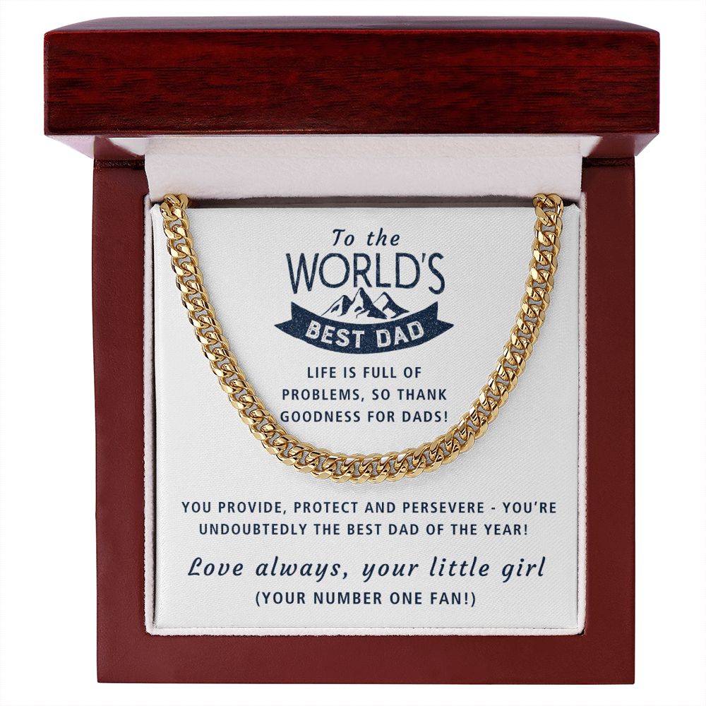 Best Dad Of The Year - Length Adjustable Cuban Link Chain For Dad