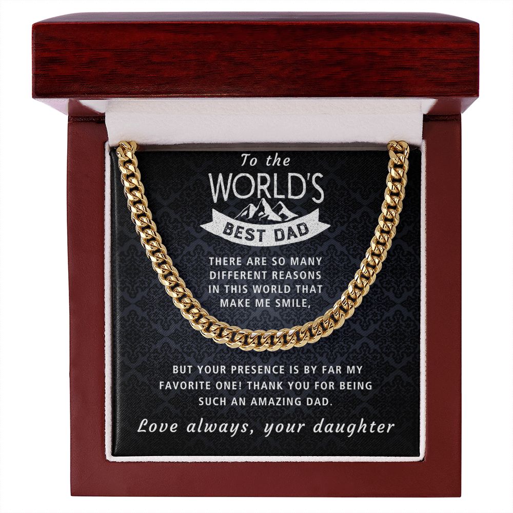 You Make Me Smile - Length Adjustable Cuban Link Chain For Dad