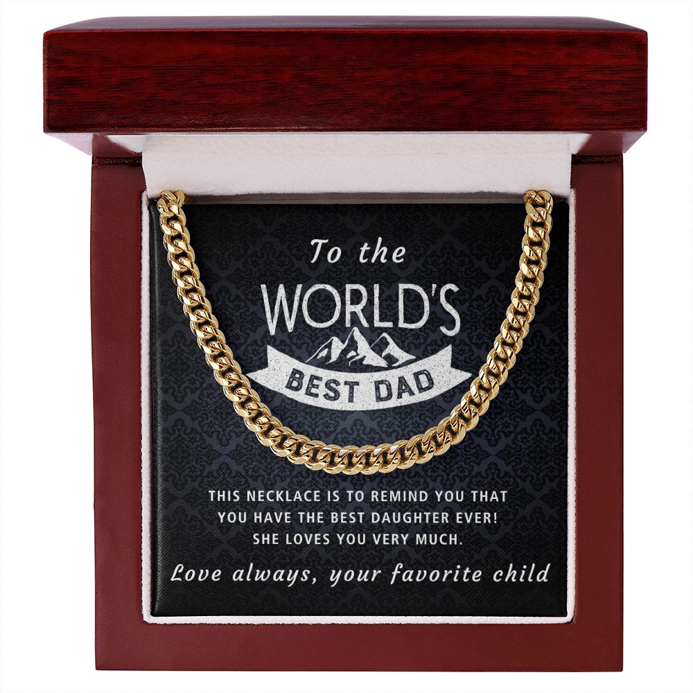 Best Daughter Ever - Length Adjustable Cuban Link Chain For Dad