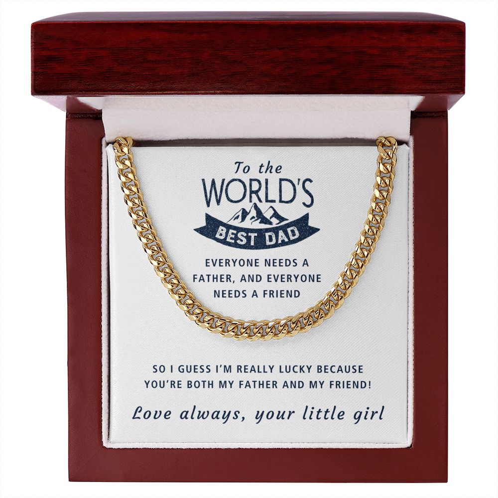 My Father And My Friend - Length Adjustable Cuban Link Chain For Dad