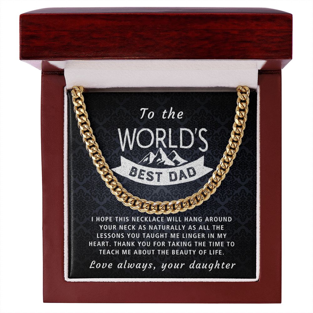 Lingering In My Heart - Length Adjustable Cuban Link Chain For Dad