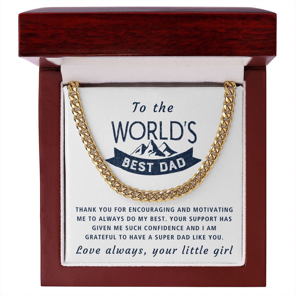 A Super Dad Like You - Length Adjustable Cuban Link Chain For Dad
