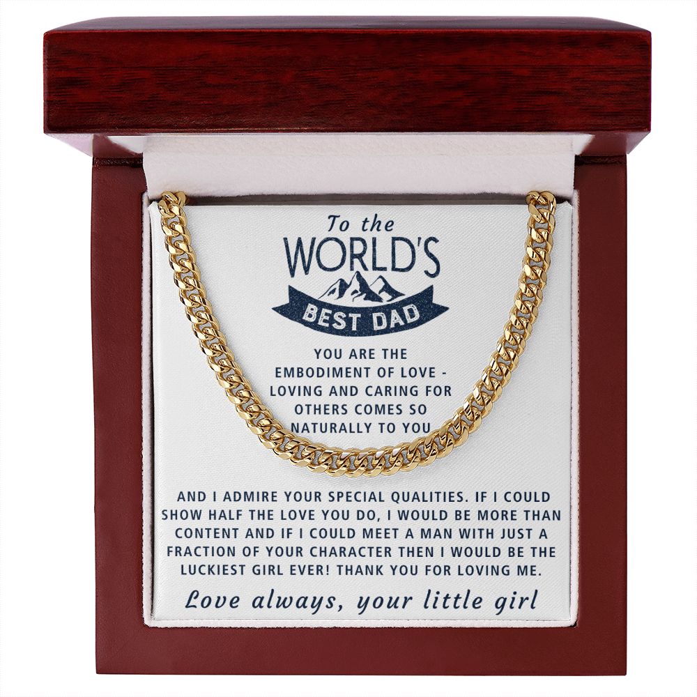 Embodiment Of Love - Length Adjustable Cuban Link Chain For Dad