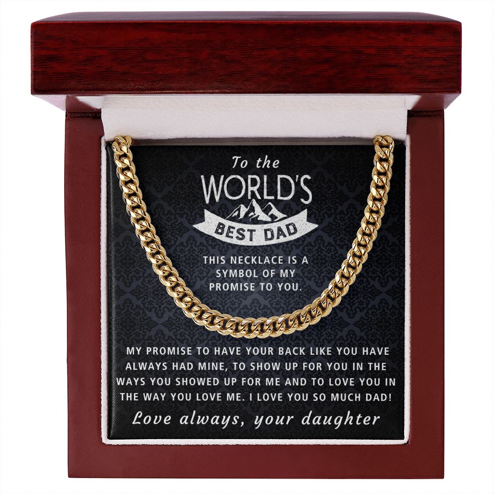 My Promise To You - Length Adjustable Cuban Link Chain For Dad