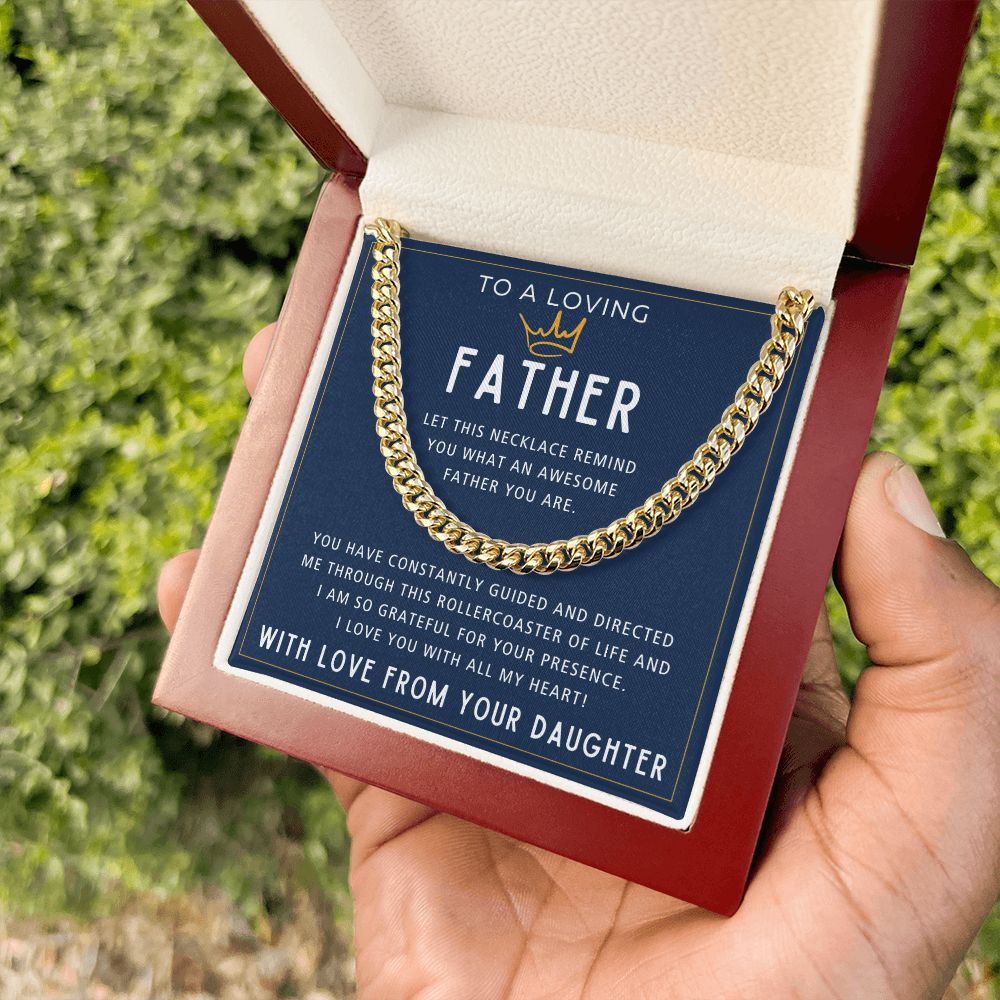 Through This Rollercoaster Of Life - Length Adjustable Cuban Link Chain For Dad