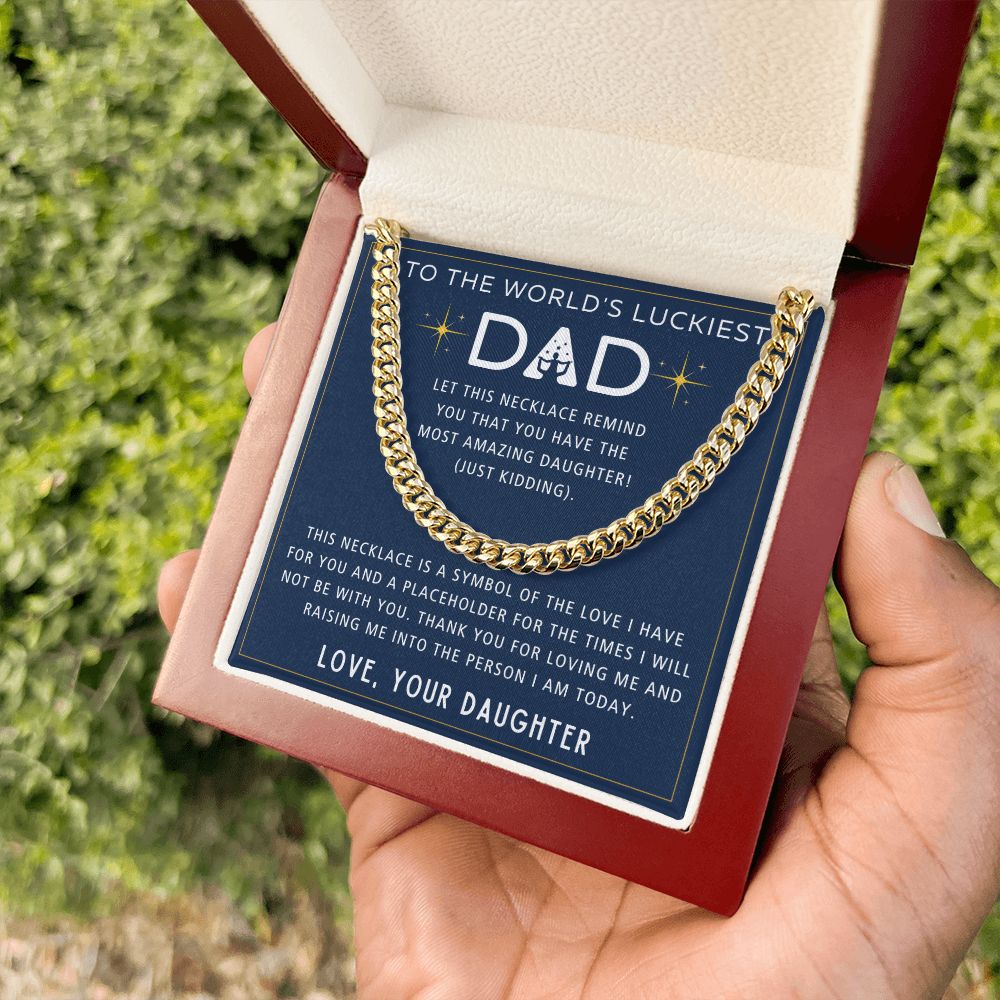 Symbol Of Love - Length Adjustable Cuban Link Chain For Dad