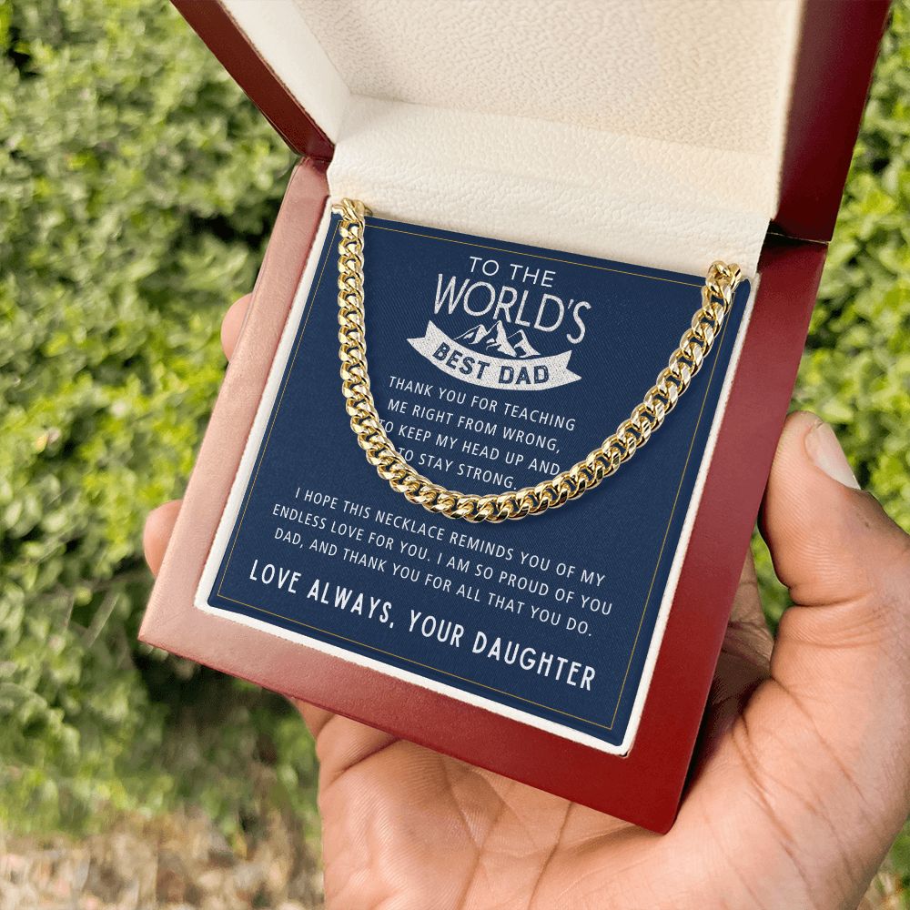 For All That You Do - Length Adjustable Cuban Link Chain For Dad