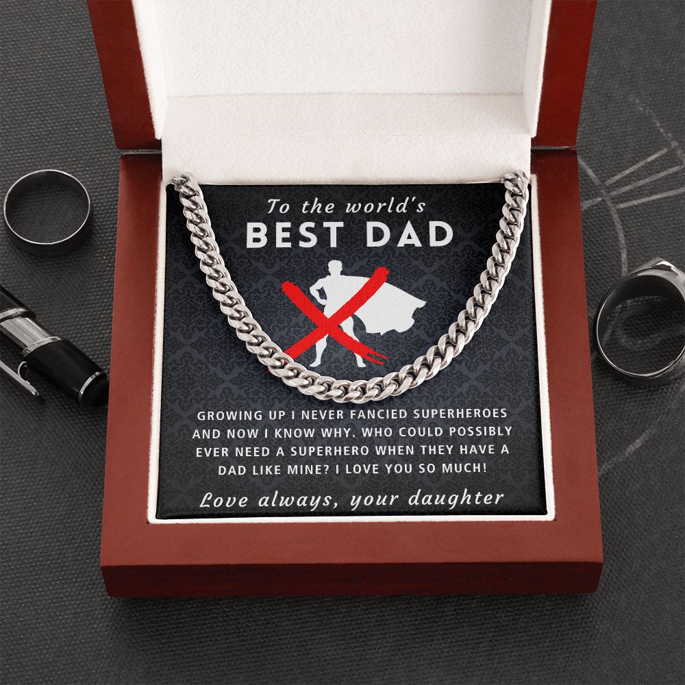 A Dad Like Mine - Length Adjustable Cuban Link Chain For Dad