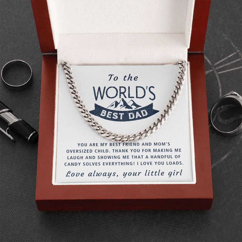Mom's Oversized Child - Length Adjustable Cuban Link Chain For Dad