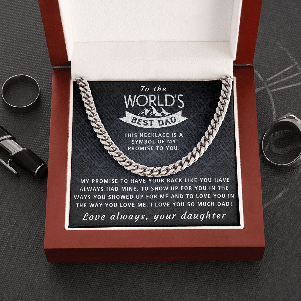 My Promise To You - Length Adjustable Cuban Link Chain For Dad