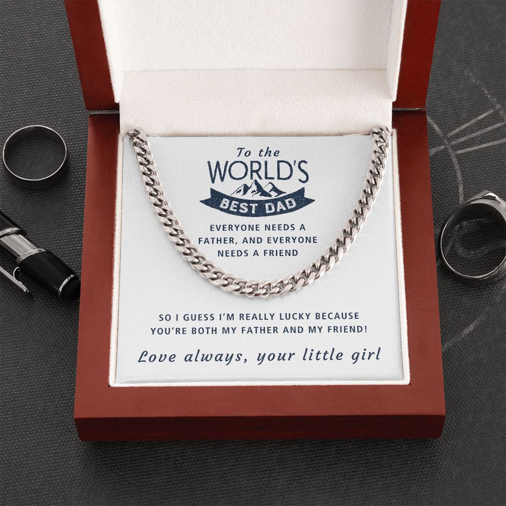 My Father And My Friend - Length Adjustable Cuban Link Chain For Dad