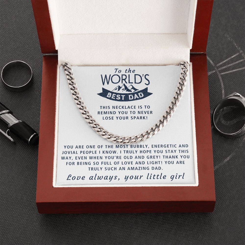 Never Lose Your Spark - Length Adjustable Cuban Link Chain For Dad