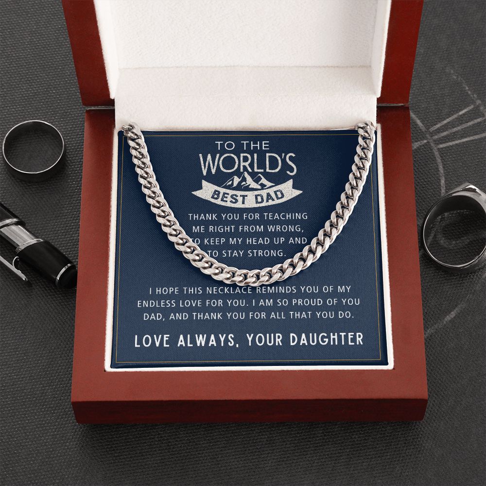 For All That You Do - Length Adjustable Cuban Link Chain For Dad