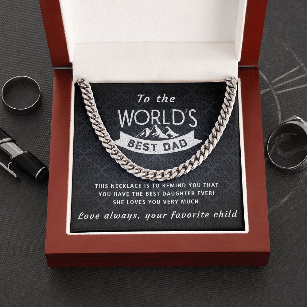 Best Daughter Ever - Length Adjustable Cuban Link Chain For Dad