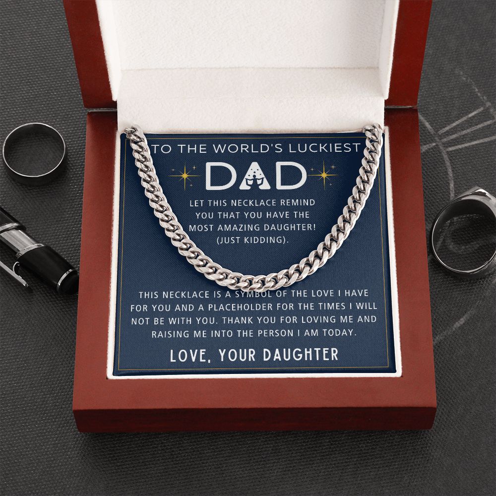 Symbol Of Love - Length Adjustable Cuban Link Chain For Dad