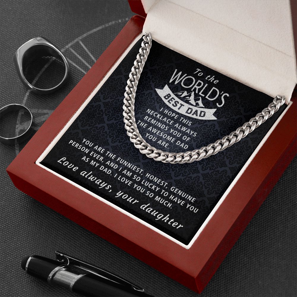 Awesome Dad - Length Adjustable Cuban Link Chain For Dad