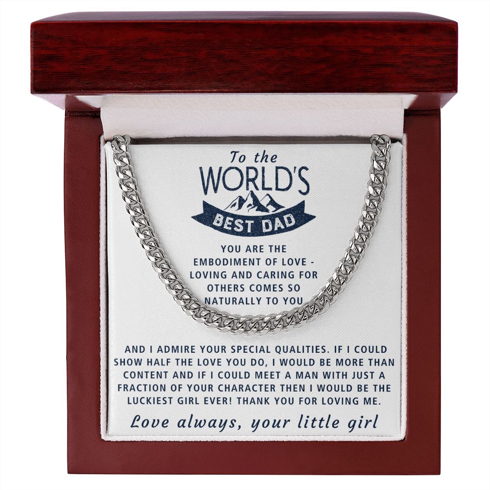Embodiment Of Love - Length Adjustable Cuban Link Chain For Dad