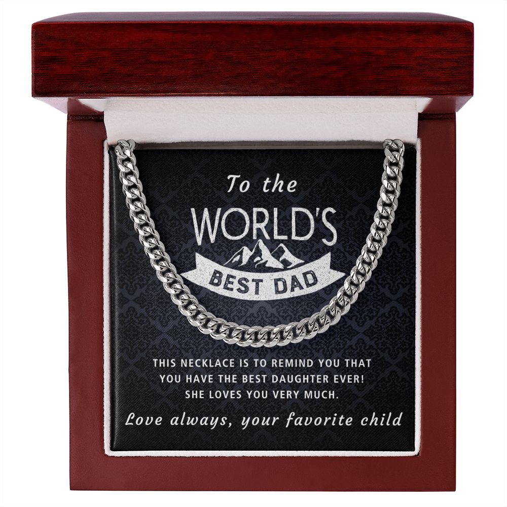 Best Daughter Ever - Length Adjustable Cuban Link Chain For Dad