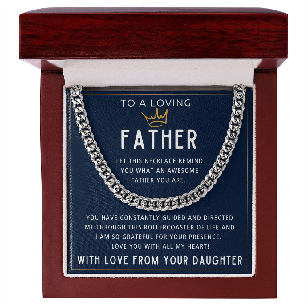 Through This Rollercoaster Of Life - Length Adjustable Cuban Link Chain For Dad