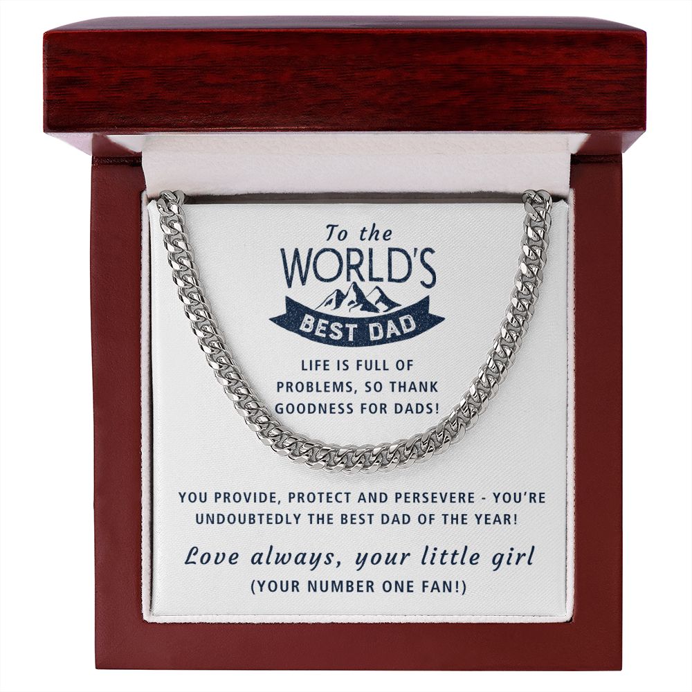 Best Dad Of The Year - Length Adjustable Cuban Link Chain For Dad