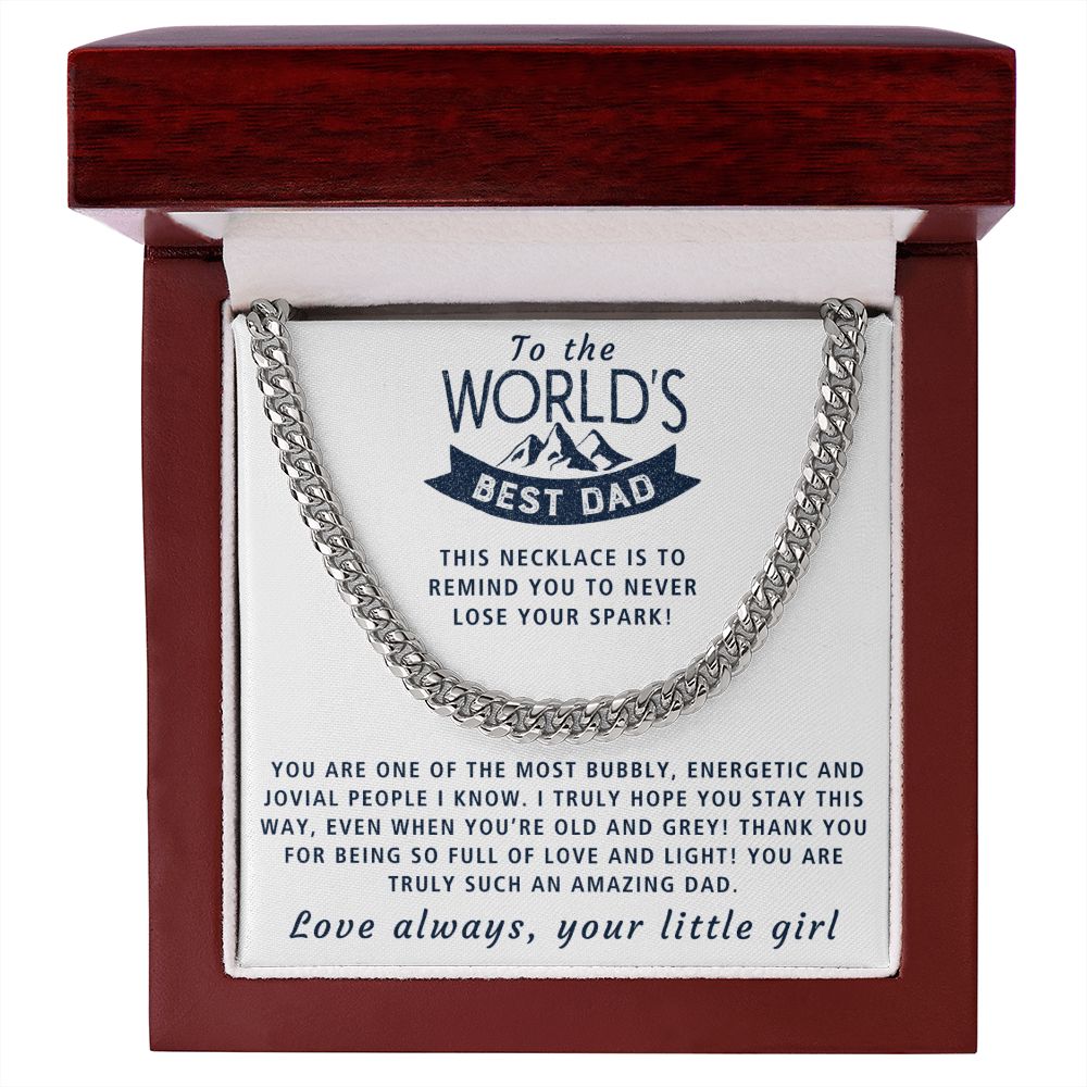 Never Lose Your Spark - Length Adjustable Cuban Link Chain For Dad
