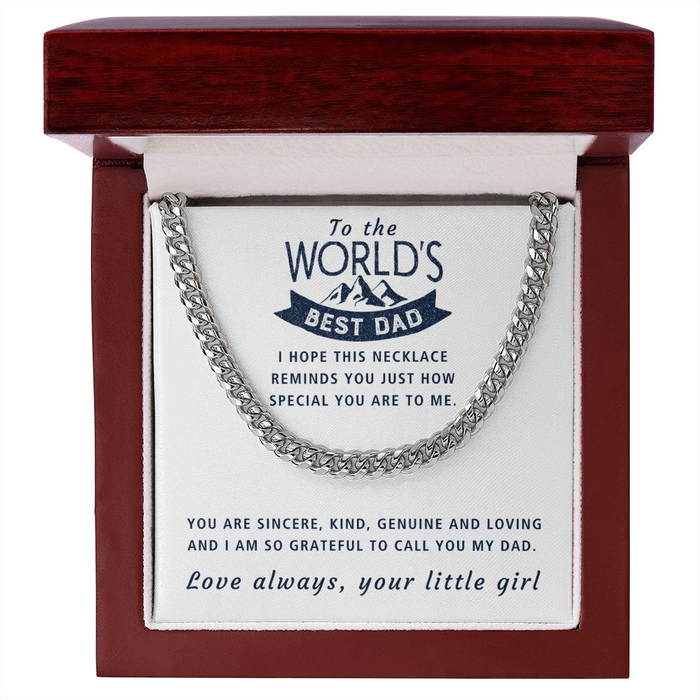 Grateful To Call You Dad - Length Adjustable Cuban Link Chain For Dad