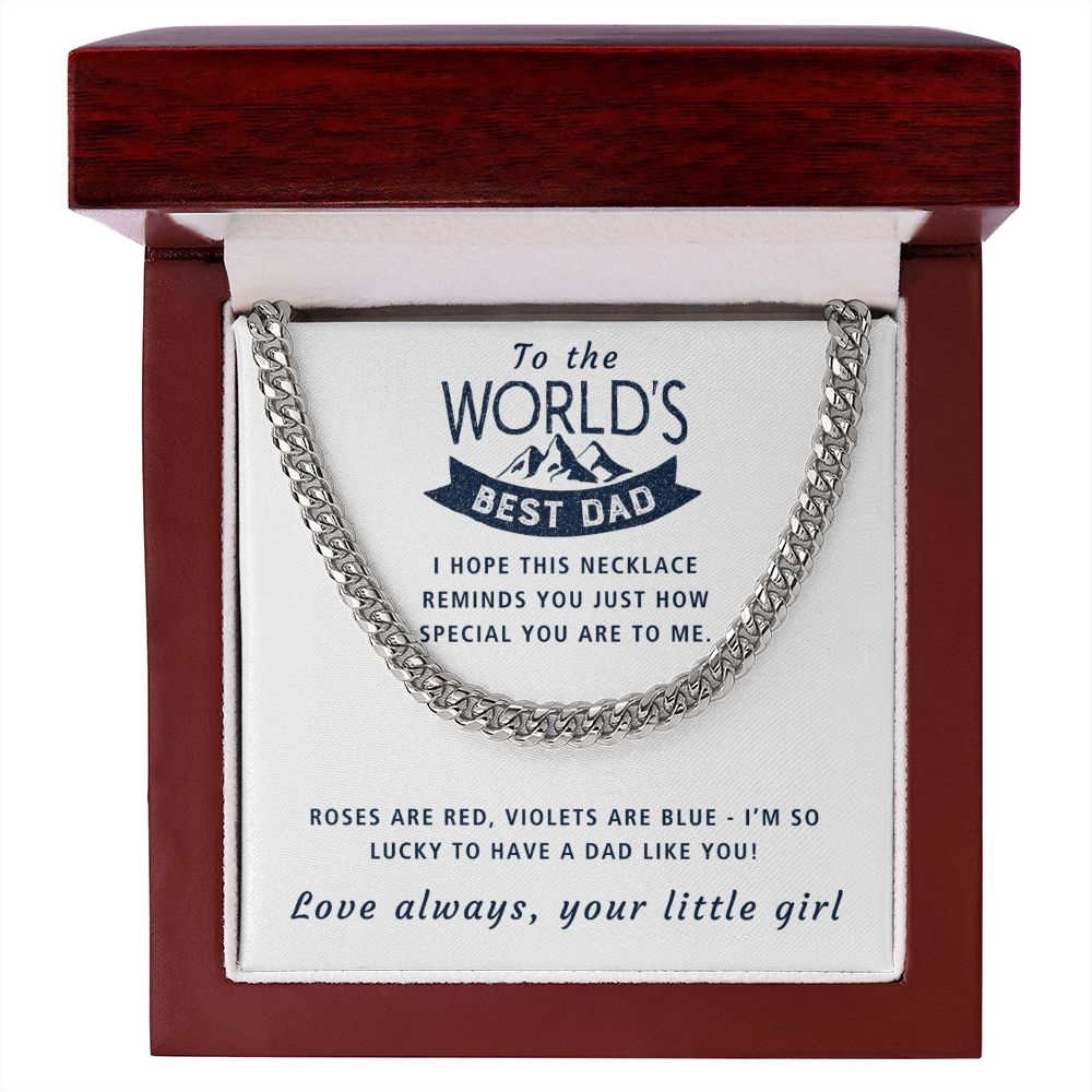 So Lucky To Have A Dad Like You - Length Adjustable Cuban Link Chain For Dad