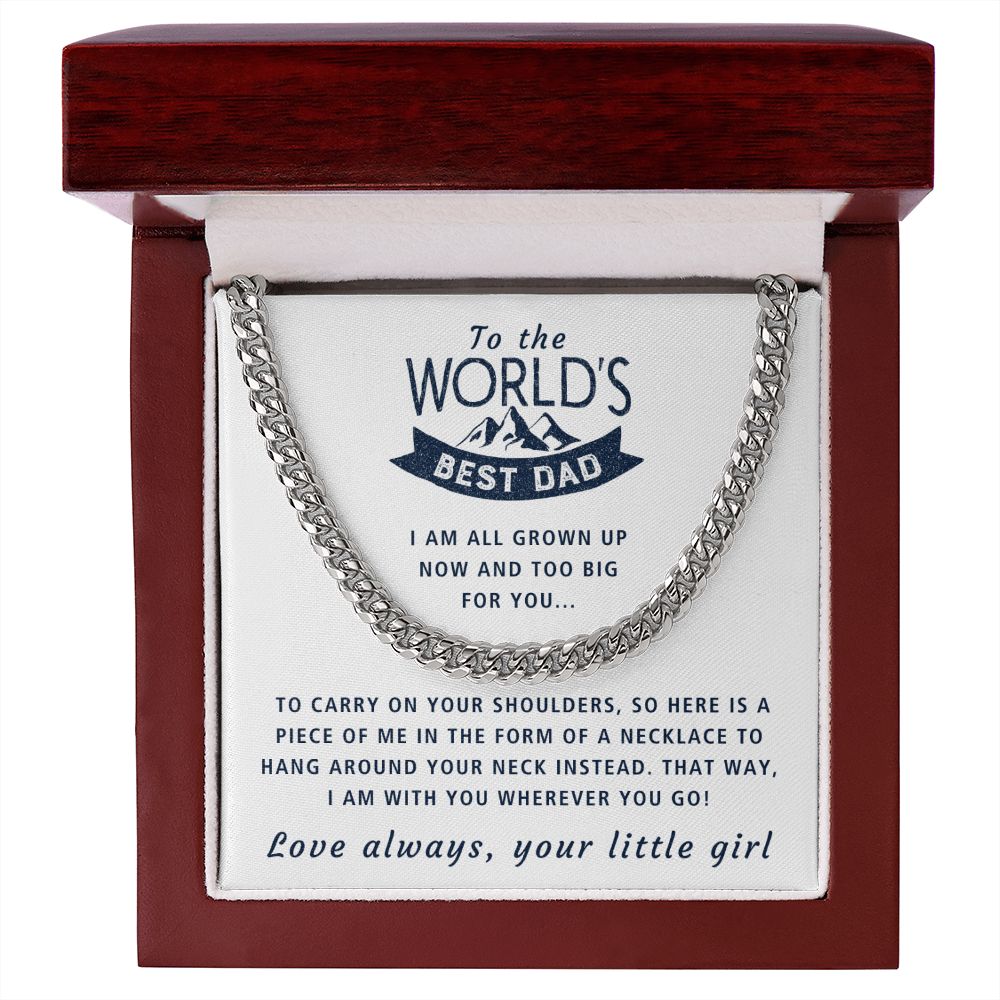 With You Wherever You Go - Length Adjustable Cuban Link Chain For Dad