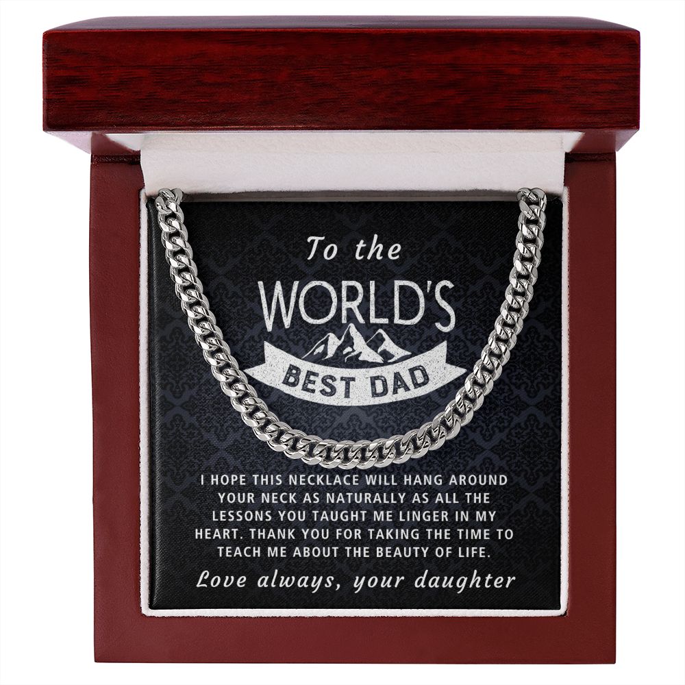 Lingering In My Heart - Length Adjustable Cuban Link Chain For Dad