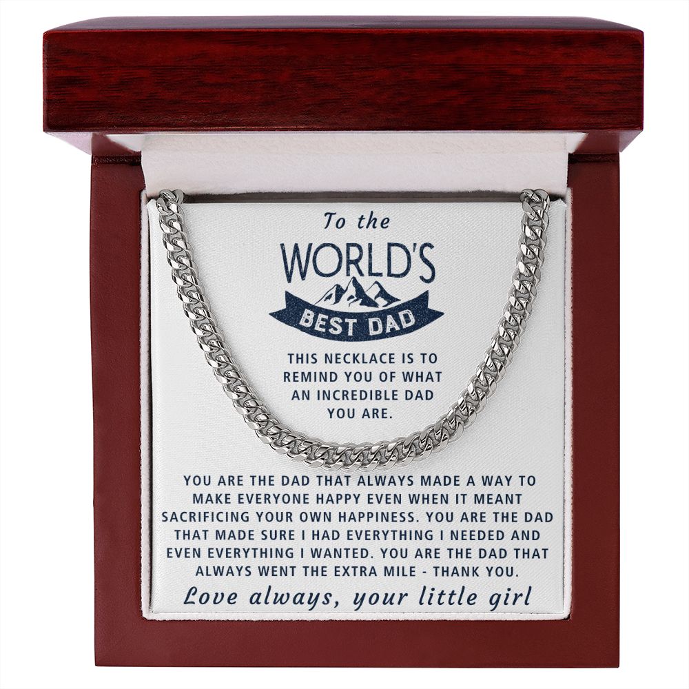 The Extra Mile - Length Adjustable Cuban Link Chain For Dad