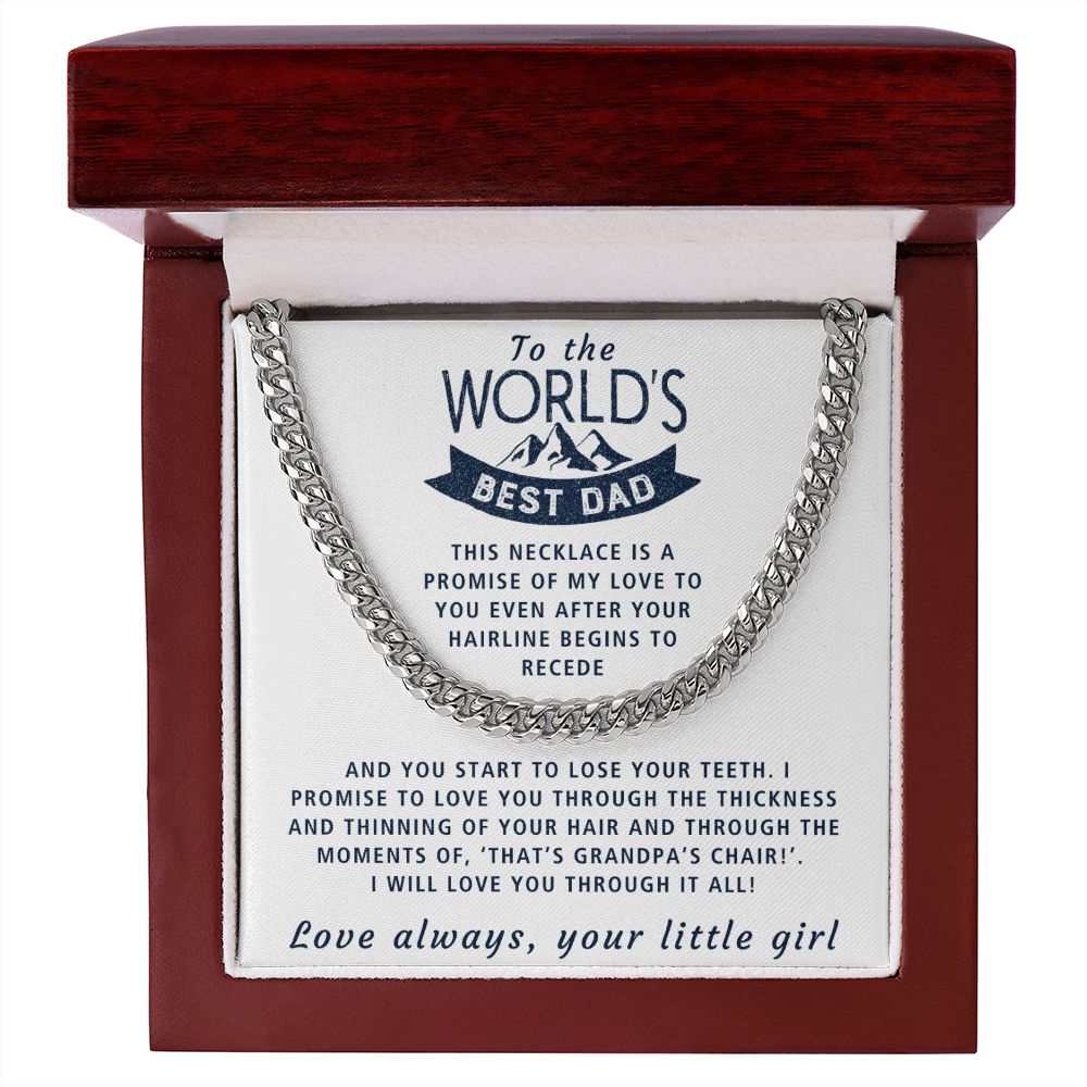 Through It All - Length Adjustable Cuban Link Chain For Dad
