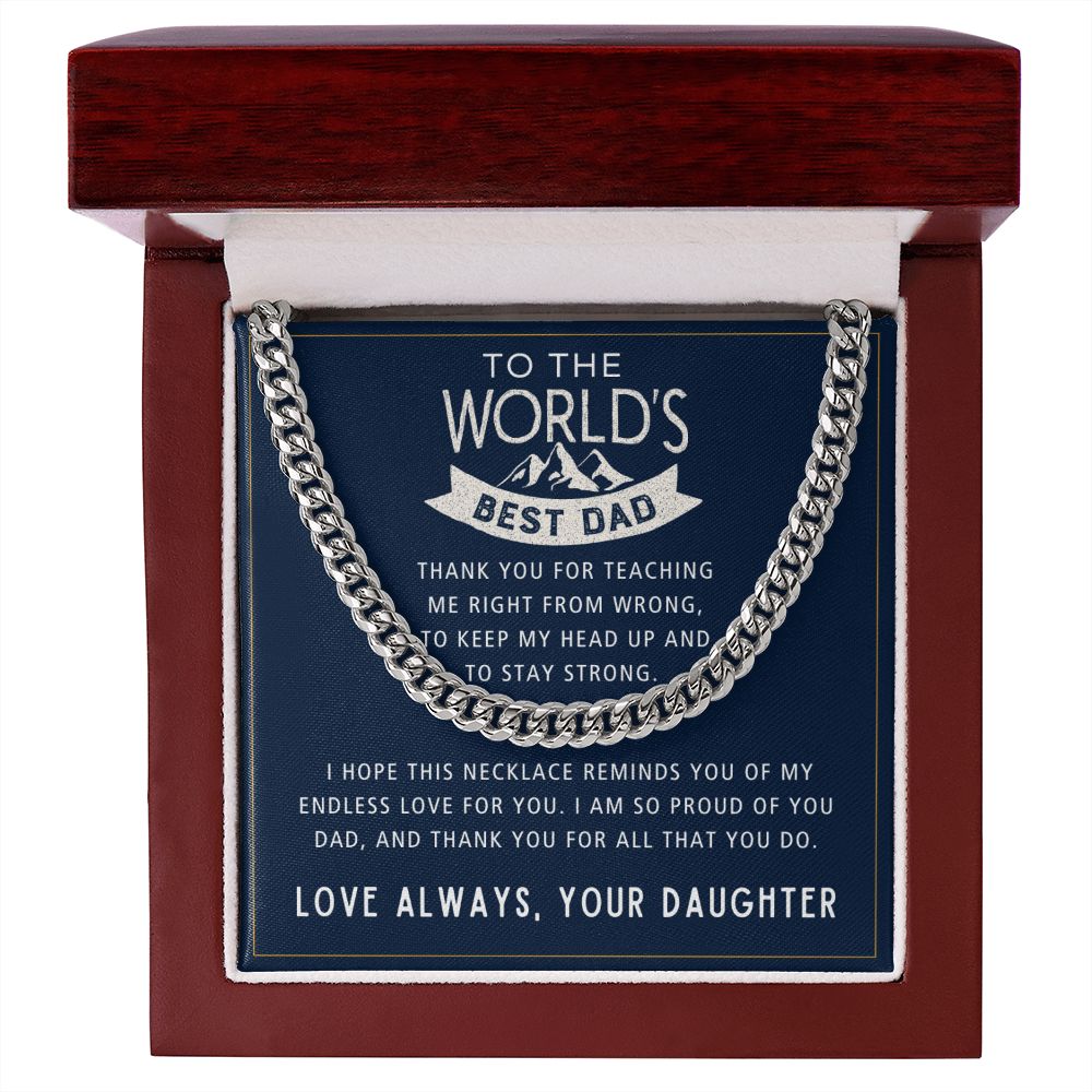 For All That You Do - Length Adjustable Cuban Link Chain For Dad
