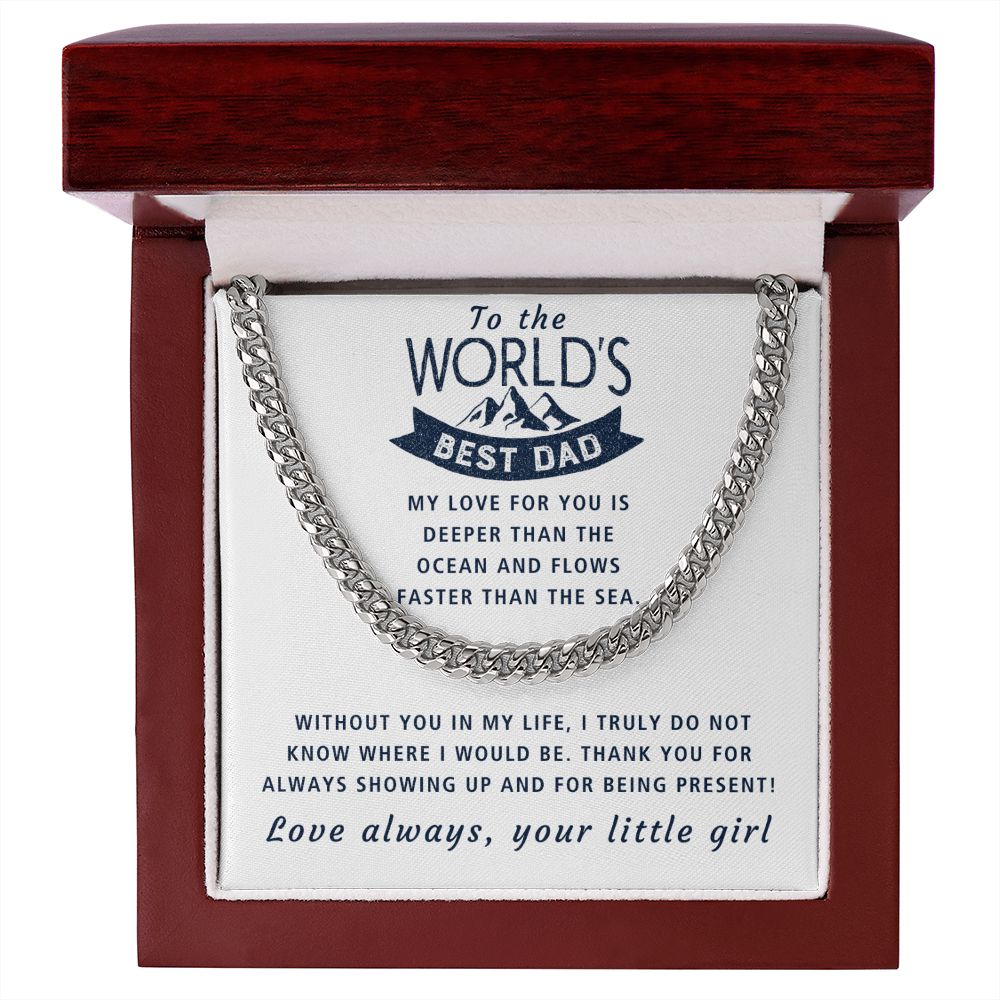 My Love For You - Length Adjustable Cuban Link Chain For Dad